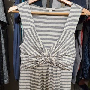 Grey and white striped dress